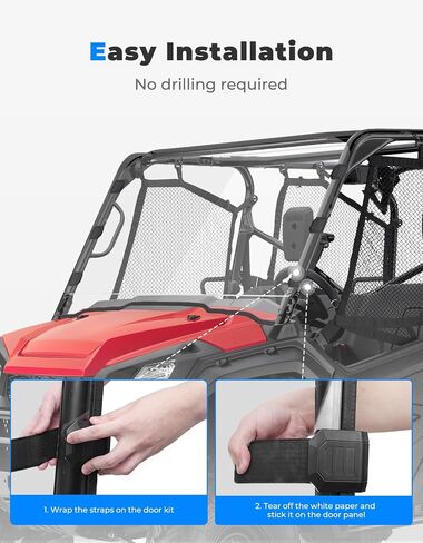 KEMIMOTO UTV Front Full Windshield Compatible with Pioneer 1000/1000-5/1000-6 2016-2025, UV Resistant, 1/4" Thick Polycarbonate Clear Windshield with Pre-installed Seal in Saudi Arabia