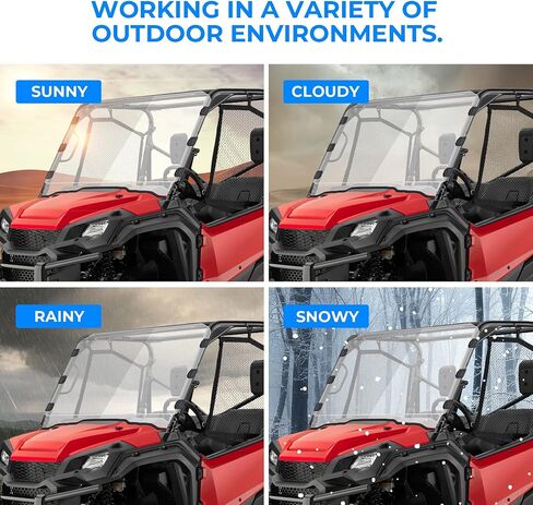 KEMIMOTO UTV Front Full Windshield Compatible with Pioneer 1000/1000-5/1000-6 2016-2025, UV Resistant, 1/4" Thick Polycarbonate Clear Windshield with Pre-installed Seal in Saudi Arabia