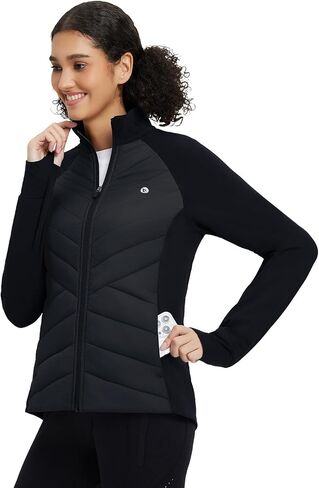 baleaf Women's Cycling Puffer Jacket Winter Warm Lightweight Insulated Hiking Jackets Zip Pockets Running Skiing in Saudi Arabia