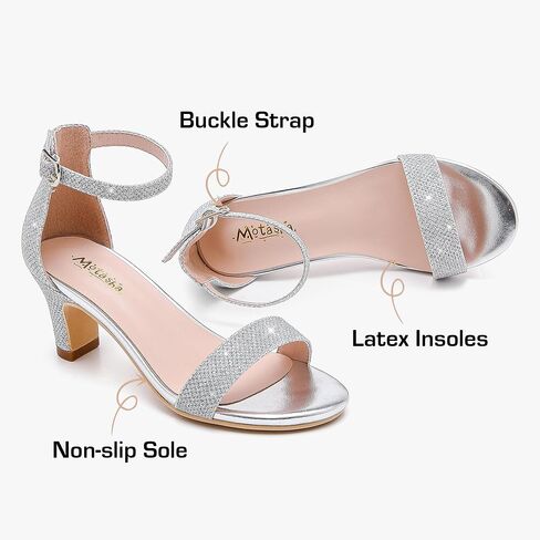 Girls Heel Sandals Girl Dress Shoes Open Toe Ankle Strap High Heels Pump Sandals Wedding Party for Little Big Kid in Saudi Arabia