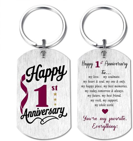 1 Year Anniversary Wedding Gifts for Men Women Husband Wife, Romantic 1st Anniversary Keychain for Him Her in Saudi Arabia