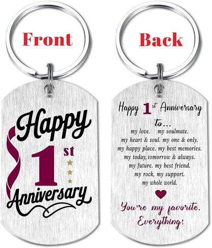 1 Year Anniversary Wedding Gifts for Men Women Husband Wife, Romantic 1st Anniversary Keychain for Him Her in Saudi Arabia