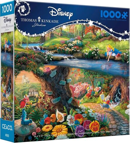 Ceaco - Disney - Thomas Kinkade - Lady and The Tramp Falling in Love - 300 Oversized Piece Jigsaw Puzzle in Saudi Arabia