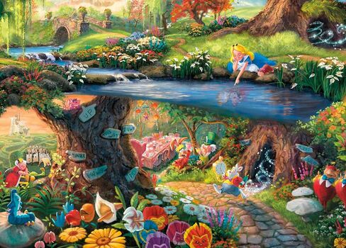 Ceaco - Disney - Thomas Kinkade - Lady and The Tramp Falling in Love - 300 Oversized Piece Jigsaw Puzzle in Saudi Arabia