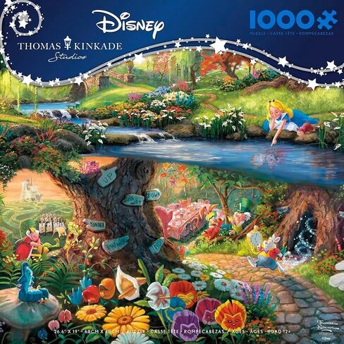 Ceaco - Disney - Thomas Kinkade - Lady and The Tramp Falling in Love - 300 Oversized Piece Jigsaw Puzzle in Saudi Arabia