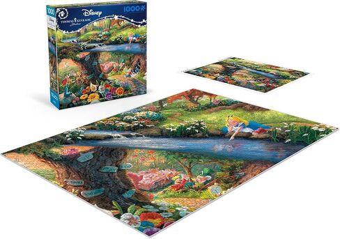 Ceaco - Disney - Thomas Kinkade - Lady and The Tramp Falling in Love - 300 Oversized Piece Jigsaw Puzzle in Saudi Arabia
