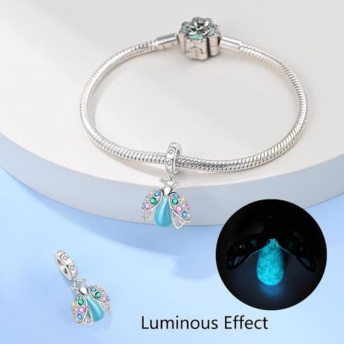 LNQOBU 925 Sterling Silver Charms Color-changing Chameleon Dangle Charms Beads Glow in the Dark Charms fits Charms Bracelets and Necklace Charms Jewelry Gift for Women in Saudi Arabia
