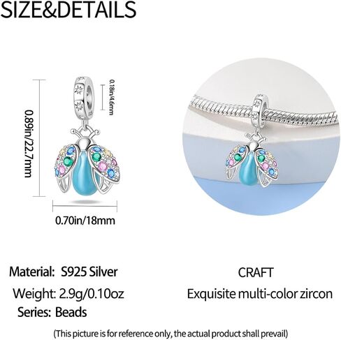 LNQOBU 925 Sterling Silver Charms Color-changing Chameleon Dangle Charms Beads Glow in the Dark Charms fits Charms Bracelets and Necklace Charms Jewelry Gift for Women in Saudi Arabia
