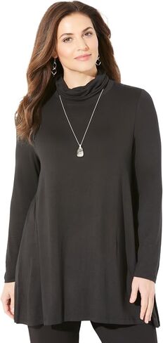 Catherines Women's Plus Size Anywear Turtleneck Swing Top in Saudi Arabia
