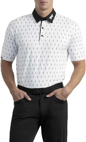 PXG Men's Comfort Fit Cactus Print Polo - Dry Fit Golf Shirt for Men in Saudi Arabia