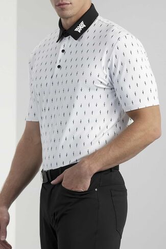 PXG Men's Comfort Fit Cactus Print Polo - Dry Fit Golf Shirt for Men in Saudi Arabia