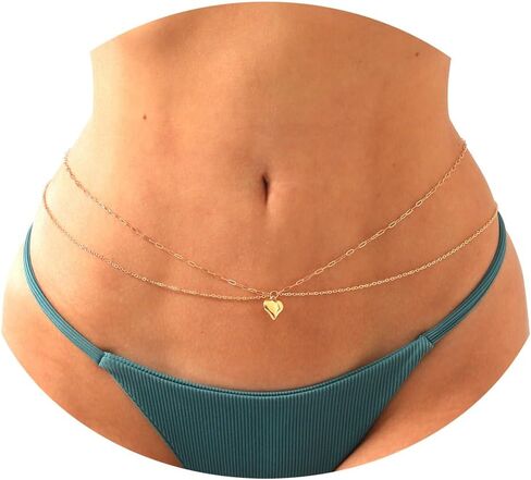 Belly Waist Chain Beads Layered Belly Chains Gold Plated Sexy Bikini Body Chain Adjustable Jewelry for Women in Kuwait