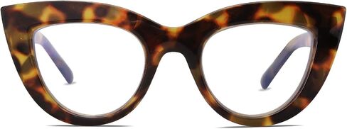 نظارات SOJOS الزرقاء لحجب الضوء، نظارات Cateye كلاسيكية عتيقة للنساء، إطار بلاستيكي لحفلات محب SJ5025 مع إطار سلحفاة أصفر/عدسات مضادة للضوء الأزرق in Kuwait