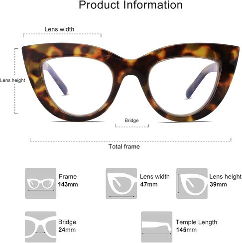 نظارات SOJOS الزرقاء لحجب الضوء، نظارات Cateye كلاسيكية عتيقة للنساء، إطار بلاستيكي لحفلات محب SJ5025 مع إطار سلحفاة أصفر/عدسات مضادة للضوء الأزرق in Kuwait