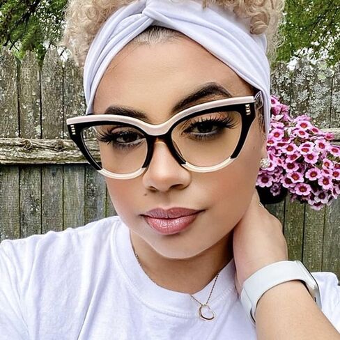 KFPH Stylish Cat Eye Glasses Blue Light Glasses Non Prescription Frames for Women Computer Reading Glasses Anti Glare & UV in Saudi Arabia