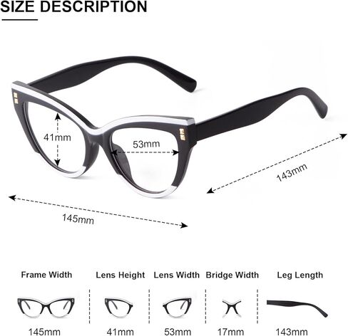 KFPH Stylish Cat Eye Glasses Blue Light Glasses Non Prescription Frames for Women Computer Reading Glasses Anti Glare & UV in Saudi Arabia