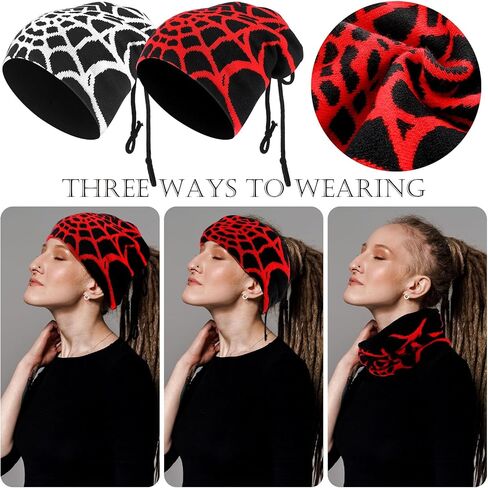 2 Pcs Dreadlock Cap Distressed Beanie Winter Fuzzy Dread Hats Rasta Beanie Dread Turban Beanie Knit Dreadlock Beanie Dreadlock Hair Wraps for Men Women in Kuwait