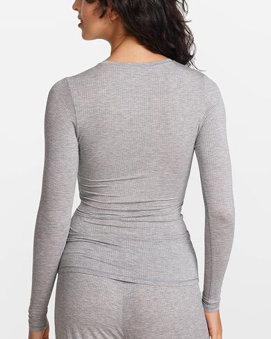 Natrelax Long Sleeve Shirts for Women Modal Ribbed Going Out Tops Crewneck Sleep Pajamas Tight Casual T-Shirts in Kuwait