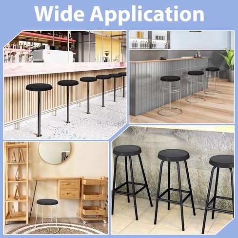 Lusofie Bar Stool Covers Round, Elastic Bar Stool Seat Covers, Washable Chair Seat Cover, Round Chair Cover for Restaurants, Bars, Hotels, Home, 11-15 Inch(Black) in Saudi Arabia