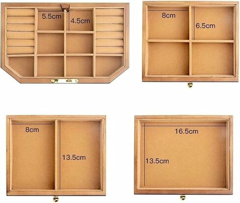 Ring Box Solid Wood Jewelry Storage Box With Lock Jewelry Box Large Capacity Simple Retro Ring Boxes For Jewellery Box in Saudi Arabia