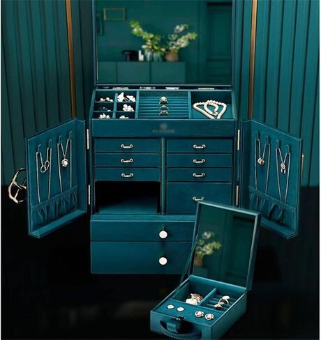 Chinese Palace Multi-Layer Jewelry Box Integrated Desktop Storage with Soft Flannel Interior Elegant Jewelry Organizer in Kuwait