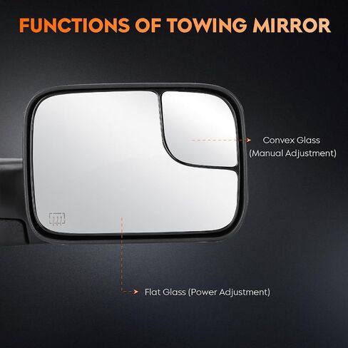Youxmoto Towing Mirrors Fits 02-08 for Dodge Ram 1500, 03-09 for Dodge Ram 2500/3500 Pickup Truck 2002 2003 2004 2005 2006 2007 2008 2009 in Saudi Arabia