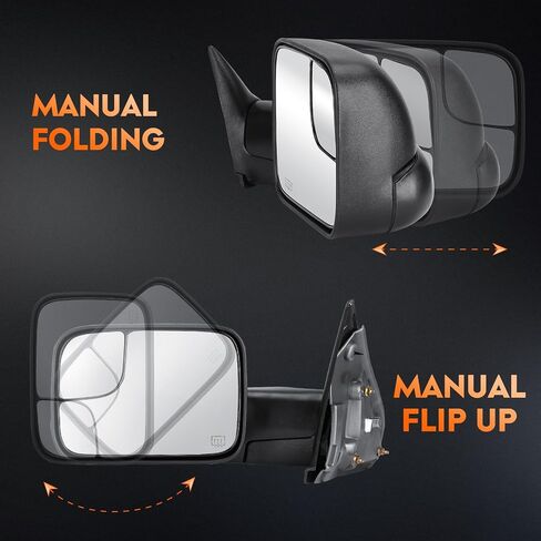 Youxmoto Towing Mirrors Fits 02-08 for Dodge Ram 1500, 03-09 for Dodge Ram 2500/3500 Pickup Truck 2002 2003 2004 2005 2006 2007 2008 2009 in Saudi Arabia