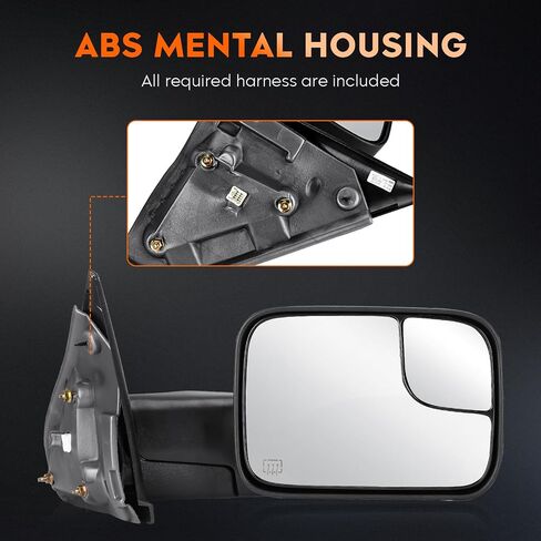 Youxmoto Towing Mirrors Fits 02-08 for Dodge Ram 1500, 03-09 for Dodge Ram 2500/3500 Pickup Truck 2002 2003 2004 2005 2006 2007 2008 2009 in Saudi Arabia