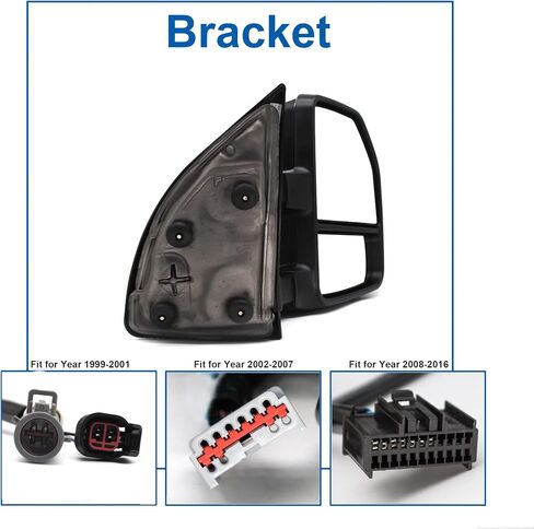 مرايا سحب JZSUPER تناسب 1999-2016 F250 F350 F450 F-550 Ford Super Duty Power، ساخنة، إشارة الانعطاف، غطاء أسود خفيف إضافي in Kuwait