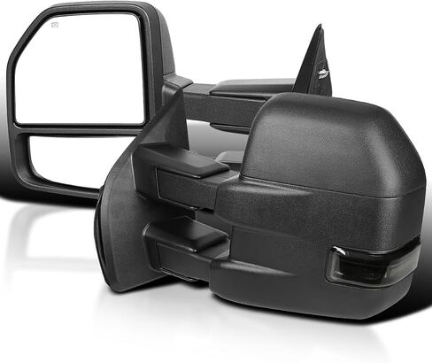 Spec-D Tuning Power Heated Tow Mirrors+Smoke LED Signal+Puddle 22Pin & 8Pin Compatible with 2015-2020 Ford F150 Left + Right Pair in Saudi Arabia