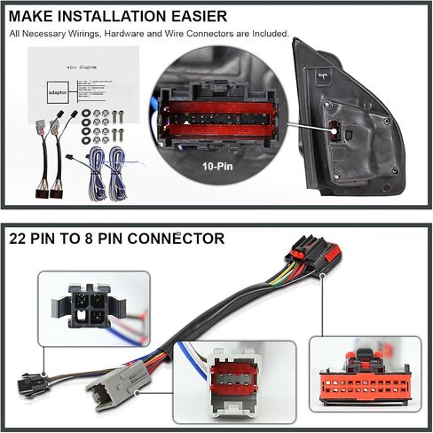 Spec-D Tuning Power Heated Tow Mirrors+Smoke LED Signal+Puddle 22Pin & 8Pin Compatible with 2015-2020 Ford F150 Left + Right Pair in Saudi Arabia