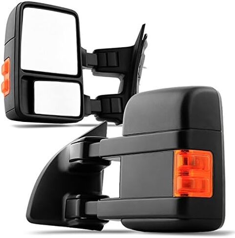 AKKON - لشاحنة Ford SuperDuty بيك اب 2008-2016 قابلة للتمديد، مرايا يدوية للسحب الأيسر + الأيمن، مجموعة زوج بديلة in Saudi Arabia