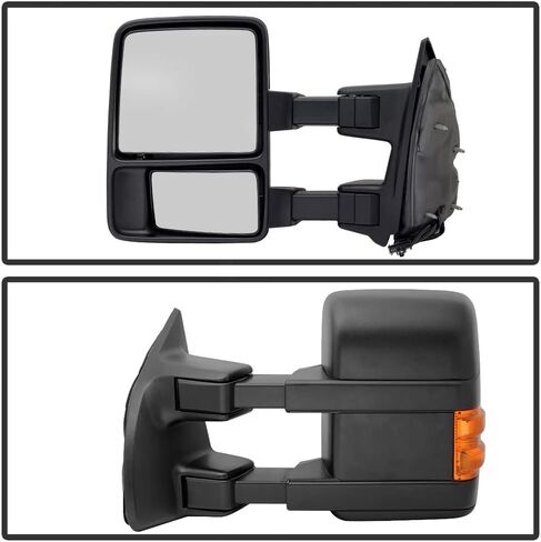 ACANII - مرايا سحب مقطورة يدوية غير حرارية، إشارة LED يسار + يمين لسيارة Ford F250 ~ F550 SuperDuty 2008-2016 in Saudi Arabia