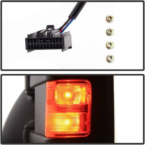 ACANII - مرايا سحب مقطورة يدوية غير حرارية، إشارة LED يسار + يمين لسيارة Ford F250 ~ F550 SuperDuty 2008-2016 in Saudi Arabia