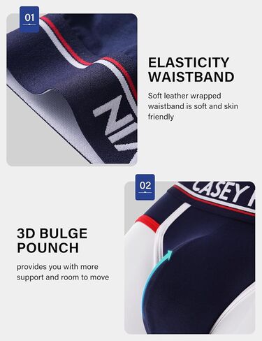 ملابس داخلية قطنية للرجال من Casey Kevin بحزام خصر عريض بدون طيران للرجال، 4 قطع in Kuwait