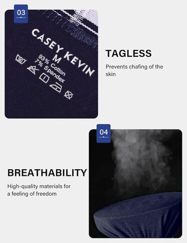 ملابس داخلية قطنية للرجال من Casey Kevin بحزام خصر عريض بدون طيران للرجال، 4 قطع in Kuwait