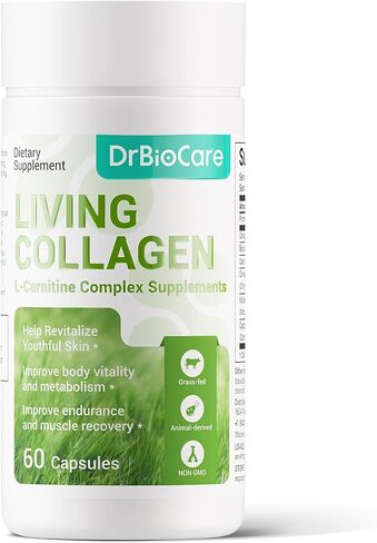Living Collagen L-Carnitine Complex Supplement, Grass Fed Bovine Collagen Peptides,Bovine Colostrum,Cinnamon Extract,Mulberry Leaf Extract, Non-GMO, 60 Capsules in Saudi Arabia