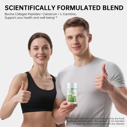 Living Collagen L-Carnitine Complex Supplement, Grass Fed Bovine Collagen Peptides,Bovine Colostrum,Cinnamon Extract,Mulberry Leaf Extract, Non-GMO, 60 Capsules in Saudi Arabia