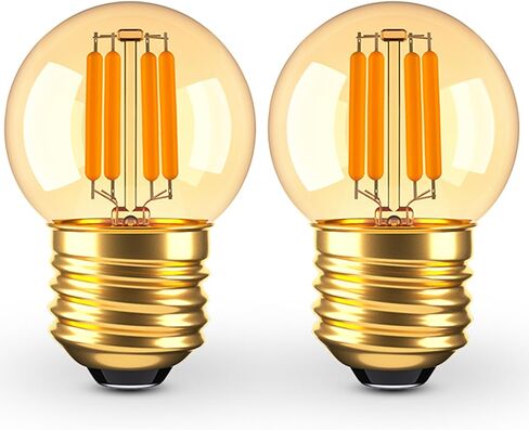 مصابيح LED بقدرة 3 وات قابلة للتعتيم منخفضة القوة تعادل 25 وات لمبات الإضاءة، E26 قاعدة قياسية G40 لمبات إضاءة صغيرة كروية، 2200 كلفن ضوء دافئ لإضاءة غرفة النوم والدراسة، زجاج كهرماني، 110 فولت، قطعتان in Kuwait