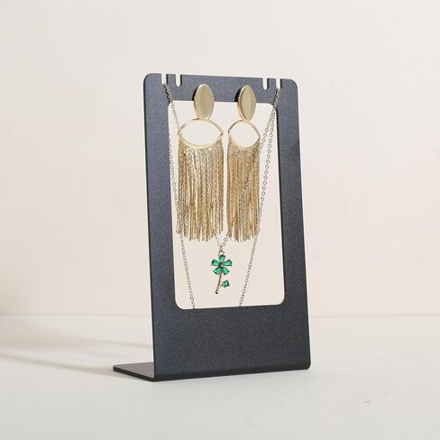 GemeShou Gold Metal necklace and earring display stands for selling, stud earring holder for show, Small Jewelry necklace holder for online shop Photography【Metal Earring and Necklace Stand-Gold】 in Saudi Arabia