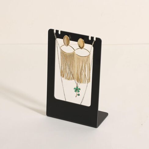 GemeShou Gold Metal necklace and earring display stands for selling, stud earring holder for show, Small Jewelry necklace holder for online shop Photography【Metal Earring and Necklace Stand-Gold】 in Saudi Arabia