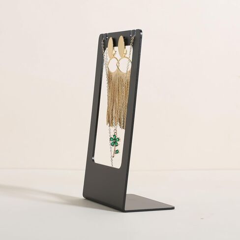 GemeShou Gold Metal necklace and earring display stands for selling, stud earring holder for show, Small Jewelry necklace holder for online shop Photography【Metal Earring and Necklace Stand-Gold】 in Saudi Arabia