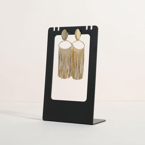 GemeShou Gold Metal necklace and earring display stands for selling, stud earring holder for show, Small Jewelry necklace holder for online shop Photography【Metal Earring and Necklace Stand-Gold】 in Saudi Arabia