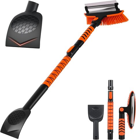 43.3" Snow Brush and Ice Scrapers for Car Windshield Extendable Detachable Snow Removal Tool for Trucks SUVS with Ergonomic Foam Grip in Saudi Arabia