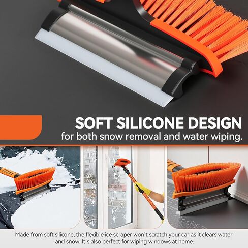 43.3" Snow Brush and Ice Scrapers for Car Windshield Extendable Detachable Snow Removal Tool for Trucks SUVS with Ergonomic Foam Grip in Saudi Arabia