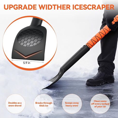 43.3" Snow Brush and Ice Scrapers for Car Windshield Extendable Detachable Snow Removal Tool for Trucks SUVS with Ergonomic Foam Grip in Saudi Arabia