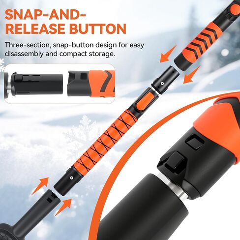 43.3" Snow Brush and Ice Scrapers for Car Windshield Extendable Detachable Snow Removal Tool for Trucks SUVS with Ergonomic Foam Grip in Saudi Arabia