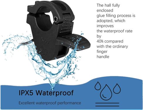 Ebike Thumb Throttle، 12V / 24V / 36V / 48V / 52V / 60V / 72V 3-Pin M8 مقاوم للماء Ebike Throttle، 300X مسرع مقود الإبهام الأيسر والأيمن للدراجات الكهربائية والدراجات البخارية 22 مم المقاود in Kuwait