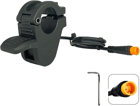 Ebike Thumb Throttle، 12V / 24V / 36V / 48V / 52V / 60V / 72V 3-Pin M8 مقاوم للماء Ebike Throttle، 300X مسرع مقود الإبهام الأيسر والأيمن للدراجات الكهربائية والدراجات البخارية 22 مم المقاود in Kuwait
