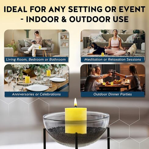 ﻿100% Pure Beeswax Candle - Small Pillar Candle - 40 Hour Burn Time - 3x3 Inch - Alternative Imagination in Kuwait